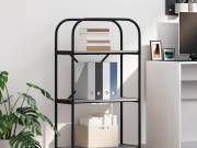 vidaXL Könyvespolc 3 szintes 60 x 30 x 109 cm Szerelt fa Szürke Sonoma
