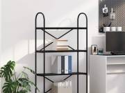 vidaXL Könyvespolc 4 szintes 80 x 30 x 146 cm Szerelt fa Fekete tölgy