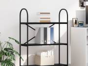 vidaXL Könyvespolc 3 szintes 80 x 30 x 109 cm Szerelt fa Fekete tölgy