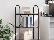vidaXL Könyvespolc 3 szintes 60 x 30 x 109 cm Szerelt fa Szürke Sonoma