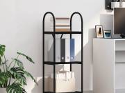 vidaXL Könyvespolc 3 szintes 40 x 30 x 109 cm Szerelt fa Fekete tölgy