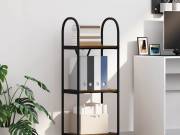 vidaXL Könyvespolc 3 szintes 40 x 30 x 109 cm Szerelt fa Füstölt tölgy