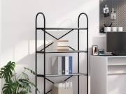 vidaXL Könyvespolc 4 szintes 80 x 30 x 146 cm Szerelt fa Szürke Sonoma