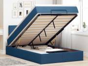 vidaXL kék szövet ottomán ágy matraccal & LED-ek 120x190cm