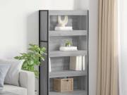 vidaXL Könyvespolc 80 x 30 x 155 cm Szerelt Fa Szürke Sonoma