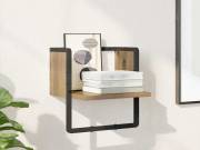 vidaXL Falpolc polcokkal Művészi tölgy 30 x 25 x 30 cm Faanyag