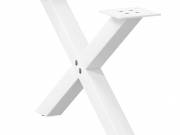 vidaXL 2 db fehér, X alakú acél dohányzóasztal láb 50 x (30-31) cm