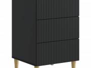 vidaXL Éjjeliszekrény fiókkal Fekete 43 x 41 x 66,5 cm Szerelt Fa