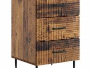 vidaXL Éjjeliszekrény fiókkal Antik Fa 43 x 41 x 66,5 cm Szerelt Fa