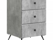 vidaXL Éjjeliszekrény fiókkal Betonszürke 43 x 41 x 66,5 cm Szerelt Fa