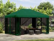 vidaXL Pavilon 4 × 3 m Zöld Poliészter és acél 190 gsm