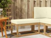 vidaXL Kültéri Szék Pad párnával Fehér 80 x 43 x 45 cm Tömör Akácfa