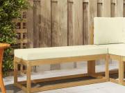 vidaXL Kültéri Szék Pad párnával Fehér 115 x 43 x 45 cm Tömör Akácfa