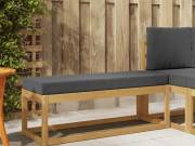vidaXL Kültéri Szék Pad párnával Fehér 115 x 43 x 45 cm Tömör Akácfa