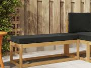 vidaXL Kültéri Szék Pad párnával Fehér 115 x 43 x 45 cm Tömör Akácfa