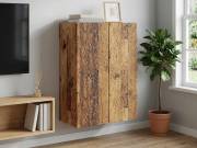 vidaXL Fali szekrény Antik Fa 66 x 34,5 x 90 cm Szerelt Fa