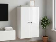 vidaXL Fali szekrény Magasfényű Fehér 66 x 34,5 x 90 cm Szerelt Fa