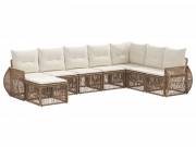 vidaXL Kerti Kanapé Szett 8 pcs Beige és Krémszínű polirattan
