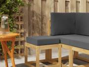 vidaXL Kültéri Szék Pad párnával Fehér 43 x 43 x 45 cm Tömör Akácfa
