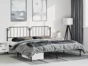 vidaXL fekete fém ágykeret fejtámlával 193 x 203 cm