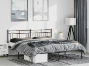 vidaXL fekete fém ágykeret fejtámlával 193 x 203 cm