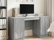 vidaXL Asztal polcokkal Szürke Sonoma 142,5 x 50 x 75 cm Szerelt Fa
