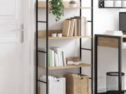 vidaXL 4 szintes tölgyszínű szerelt fa könyvespolc 60x27,6x124,5 cm