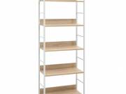 vidaXL 5 szintes tölgyszínű szerelt fa könyvespolc 60x27,6x158,5 cm