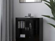 vidaXL fekete szerelt fa vitrinszekrény 82,5 x 30,5 x 80 cm