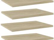vidaXL 4 db sonoma tölgy színű szerelt fa könyvespolc 40 x 30 x 1,5 cm