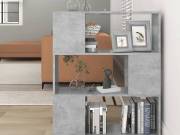 vidaXL betonszürke szerelt fa térelválasztó könyvszekrény 80x24x94 cm