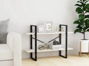 vidaXL kétszintes fehér tömör fenyőfa könyvszekrény 100 x 30 x 70 cm