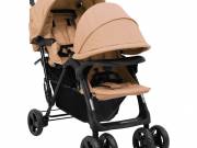 vidaXL tópszínű acél tandem ikerbabakocsi