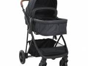 vidaXL antracitszürke-fekete acél 2 az 1-ben babakocsi