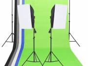 vidaXL stúdiólámpaszett hátterekkel és softboxokkal