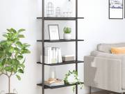 vidaXL 4 szintes fekete létrapolc 64 x 35 x 152,5 cm