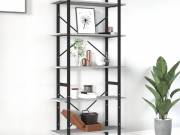 vidaXL 5 szintes szürke sonoma szerelt fa könyvszekrény 80x30x175 cm