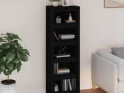vidaXL fekete tömör fenyőfa könyvszekrény 50x35x154 cm
