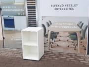 Keskeny, nyitott polcos szekrény, fehér színű - használt irodabútor