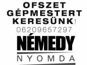 Ofszet gépmestert keresünk budapest nyomda 16. kerület
