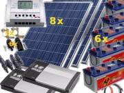 2160W AC 2x Szinuszos Inverterrel 24V 12V 5V USB DC szigetüzemű napelemes rendszer