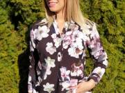 Sifon virágmintás ing-Fekete