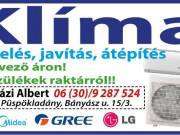 Klíma szerelés, értékesítés