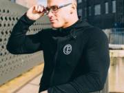 Új, sportos férfi ”GYM” hosszú ujjú pamut kapucnis felső -50%