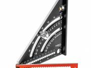 NEO TOOLS Talpas derékszög, alumínium, kiegészítő vonalzóval, 45 fokos szárral, mérőskálával, 185mm 