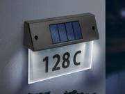 Szolár házszámfény - átlátszó plexi - hidegfehér LED - 22 x 16,5 x 5 cm