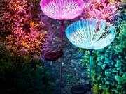 Száloptikás szolár medúza - 80 cm - színes LED