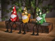 Szolár manók lábbal - 3 féle - 3 melegfehér LED - 13,5 cm