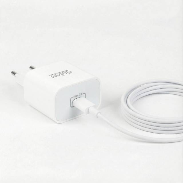 Adapter - Type-C - gyorstöltő, PD20W - fehér - Kép