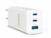 Hálózati Adapter - USB-A 20W + Type-C PD45W gyorstöltéssel - fehér